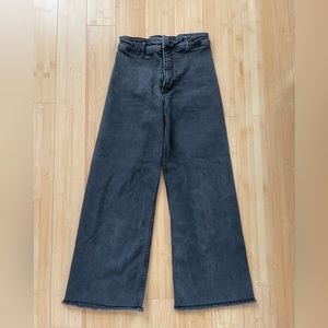 Zara Black Demin Wideopen Leg Jean